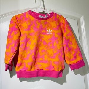 Adidas Kids' Pink and Orange Patterned Sweatshirt